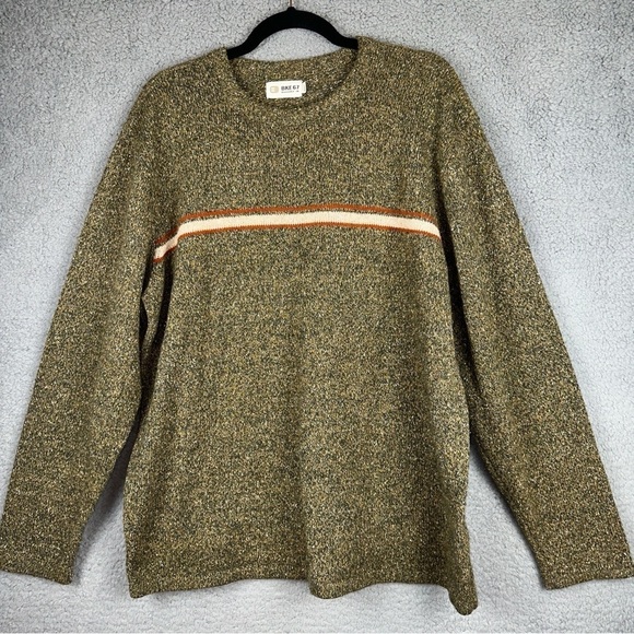 BKE 67 Sweater Mens Large Multicolor Boucle Speckled Striped Crewneck Tight Knit - Picture 1 of 8